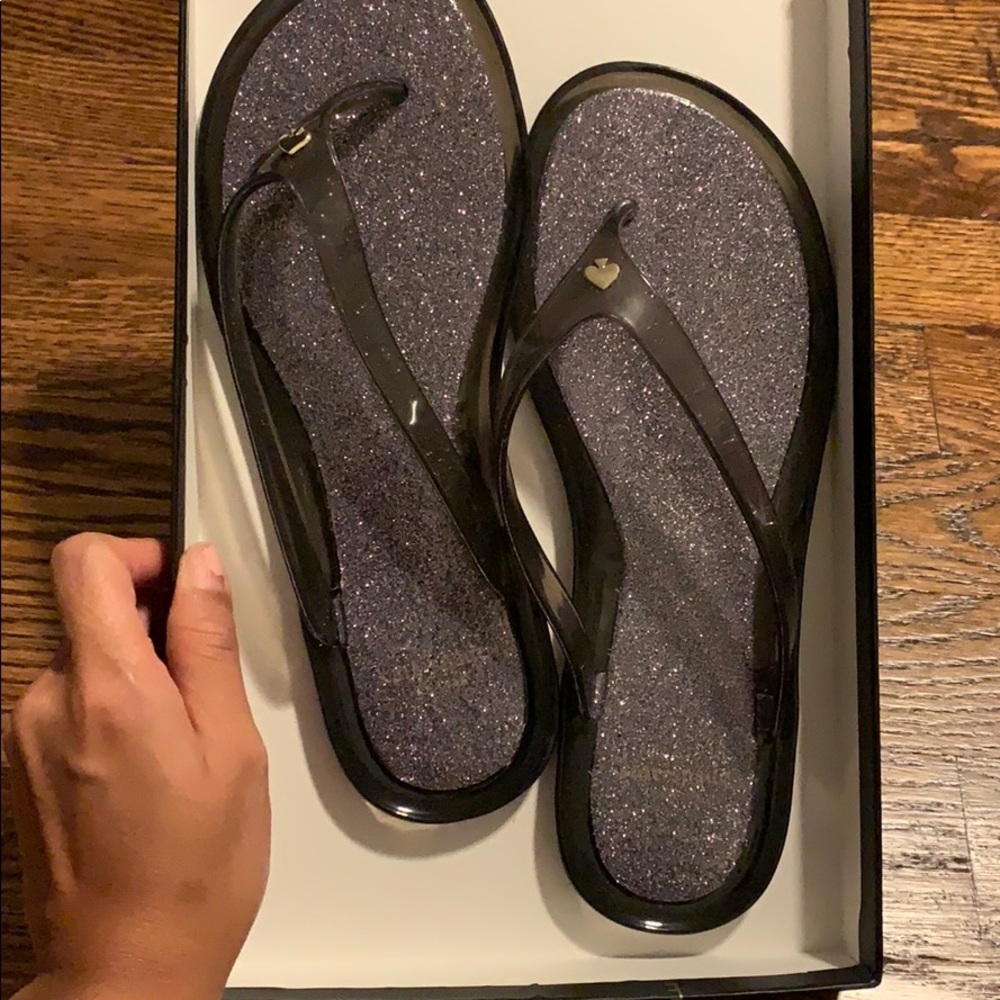 Kate spade glitter flip flops